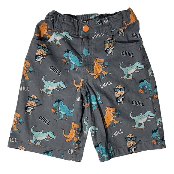 Boys Short 365 Kids GRANIMALS Dinosaur Size 8 Gray Shorts - Picture 1 of 4
